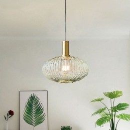 Luminária pendente moderna, uma luz, ilha de iluminação pendente de vidro