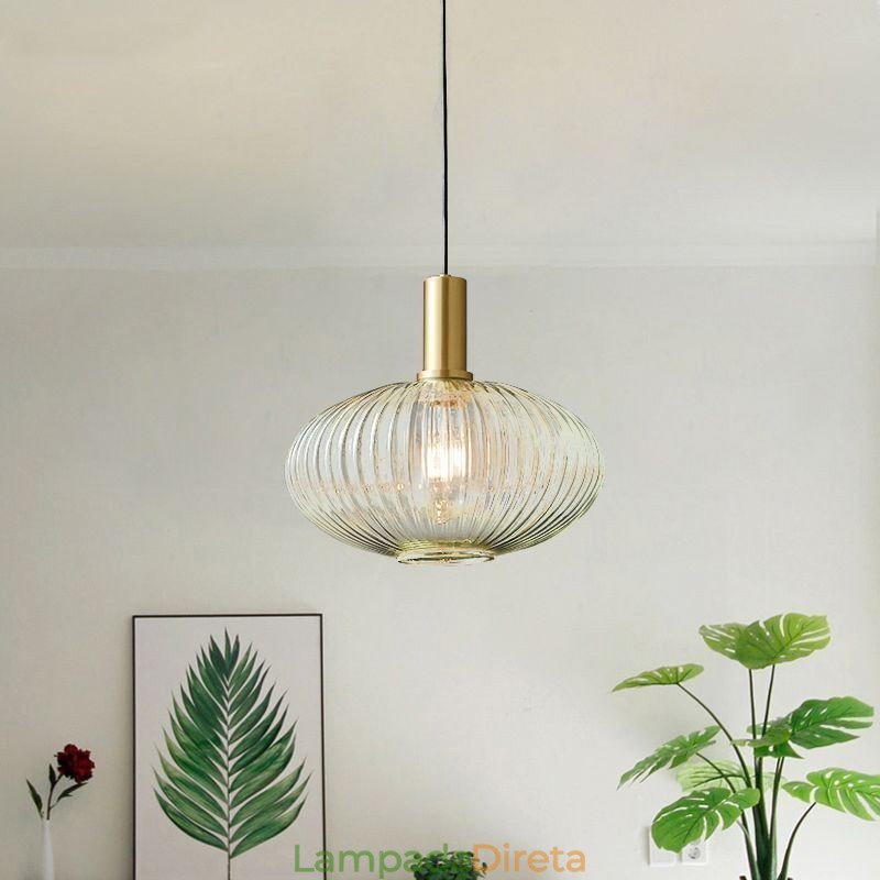 Luminária pendente moderna, uma luz, ilha de iluminação pendente de vidro