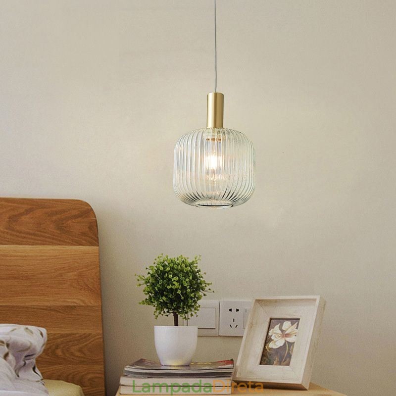 Luminária pendente moderna, uma luz, ilha de iluminação pendente de vidro