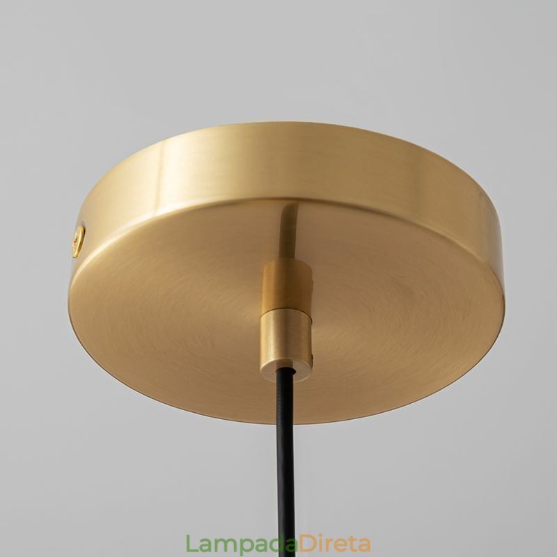 Luminária pendente de ouro escovado com cabeça única