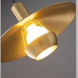 Luminária pendente de ouro escovado com cabeça única