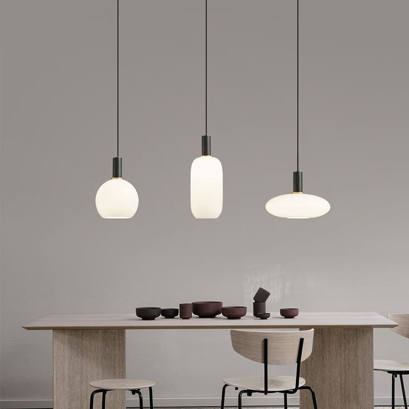 Luminária pendente simples e moderna de vidro