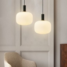 Luminária pendente moderna, simples, criativa, de vidro, suspensa