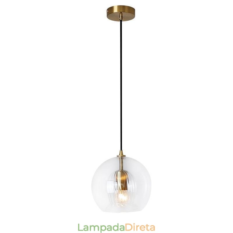 Luminária pendente de vidro moderna com cabeça única
