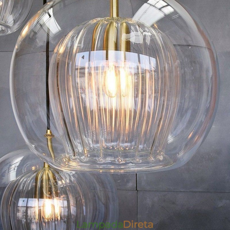 Luminária pendente de vidro moderna com cabeça única