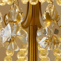 Luminária pendente de vidro europeia, luminária suspensa com folhas modernas
