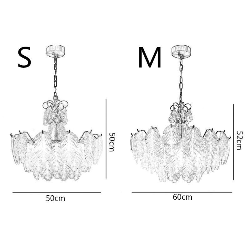 Elegante luminária pendente de vidro com folhas