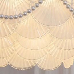 Luminária pendente de vidro europeia, elegante luminária pendente em forma de vieira