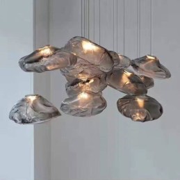 Luminária pendente nórdica criativa, lustre de vidro, luminária suspensa artística