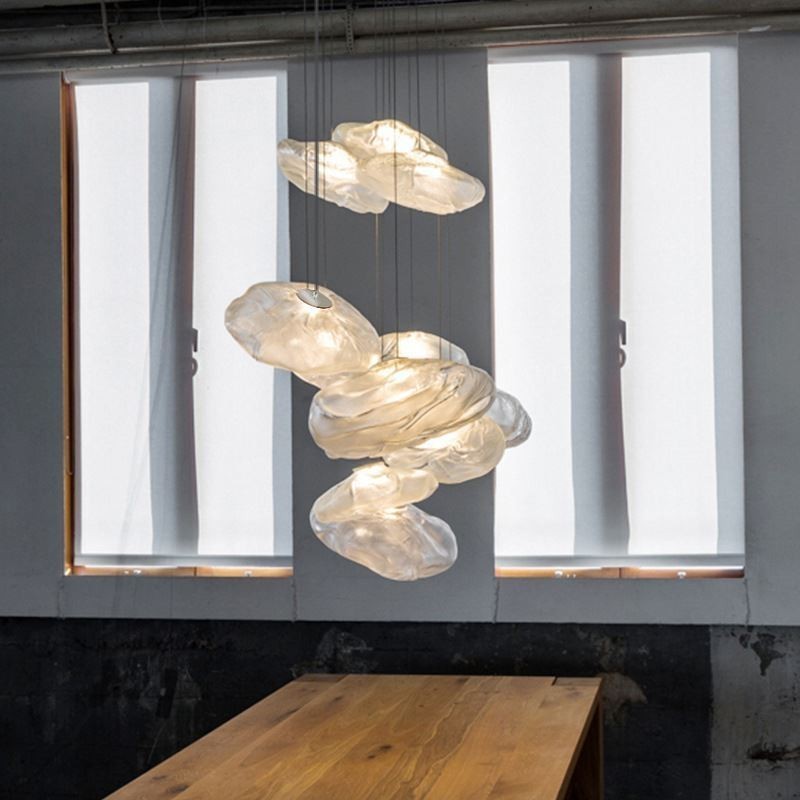 Luminária pendente nórdica criativa, lustre de vidro, luminária suspensa artística