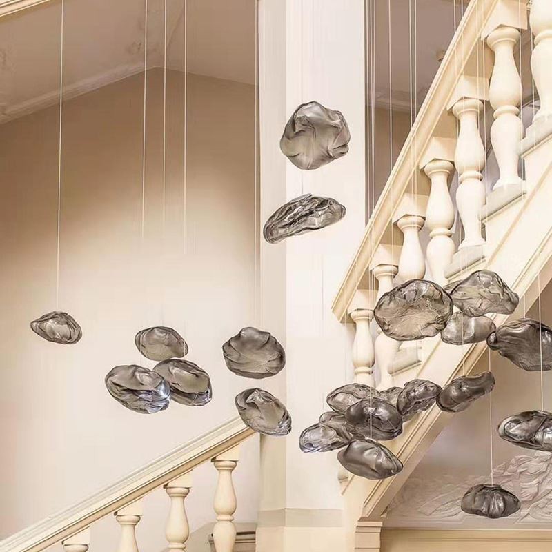 Luminária pendente nórdica criativa, lustre de vidro, luminária suspensa artística