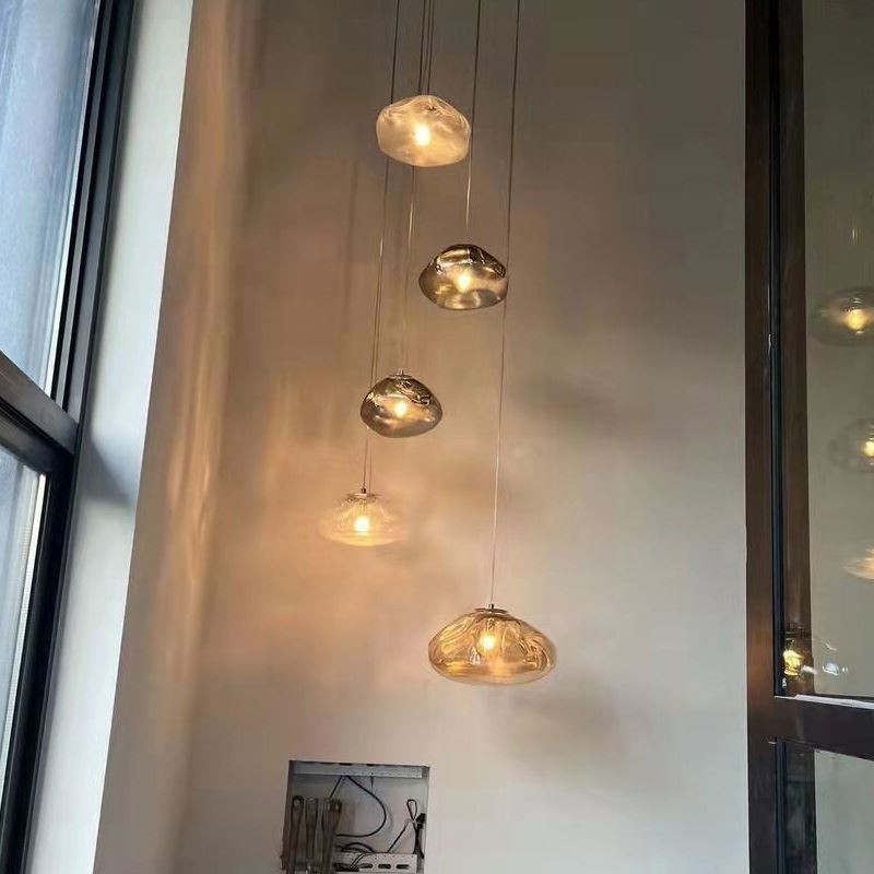 Luminária pendente nórdica criativa, lustre de vidro, luminária suspensa artística