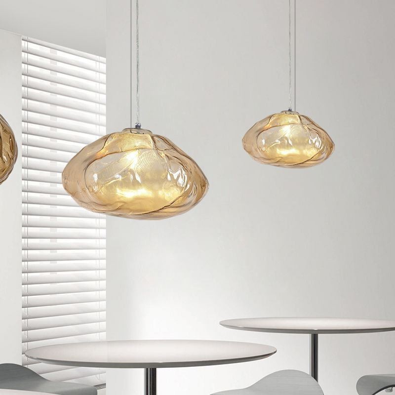Luminária pendente nórdica criativa, lustre de vidro, luminária suspensa artística