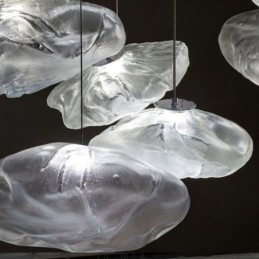 Luminária pendente nórdica criativa, lustre de vidro, luminária suspensa artística
