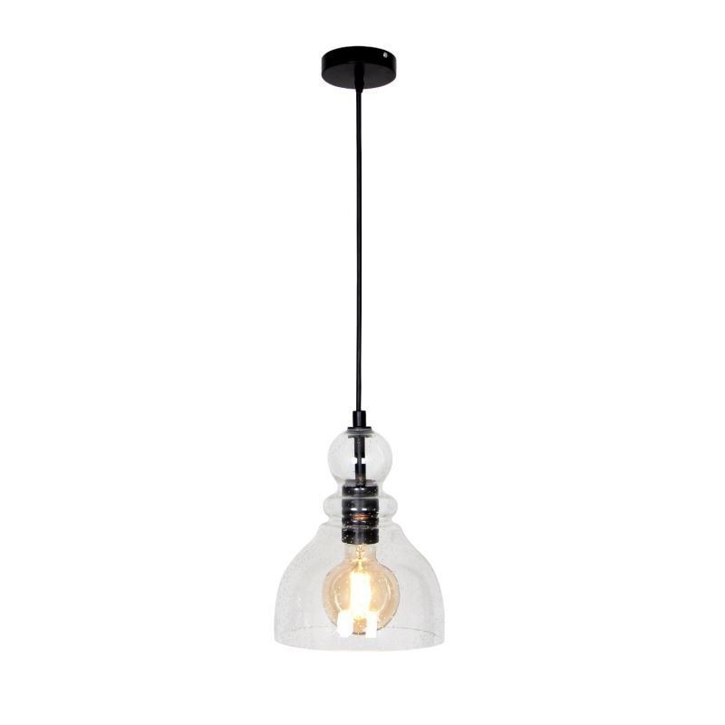 Luminária pendente moderna de ferro, cabaça de vidro, luminária suspensa