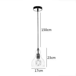 Luminária pendente moderna de ferro, cabaça de vidro, luminária suspensa