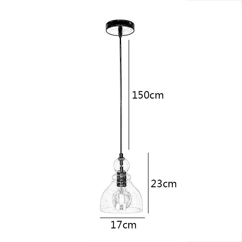 Luminária pendente moderna de ferro, cabaça de vidro, luminária suspensa