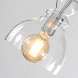 Luminária pendente moderna de ferro, cabaça de vidro, luminária suspensa