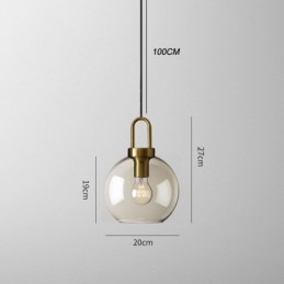 Luminária pendente de 3 luzes com ilha de sombra de vidro