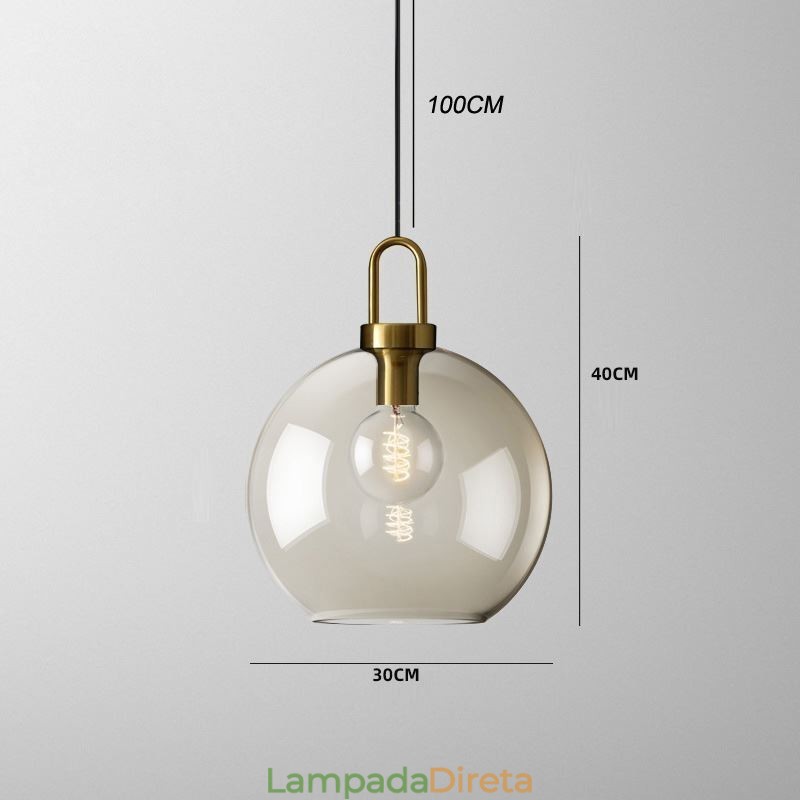 Luminária pendente de 3 luzes com ilha de sombra de vidro