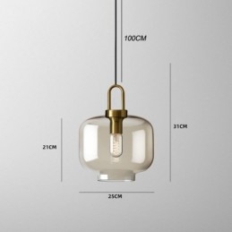 Luminária pendente de 3 luzes com ilha de sombra de vidro