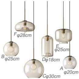 Luminária pendente de vidro com 3 luzes, luminária suspensa clássica para café