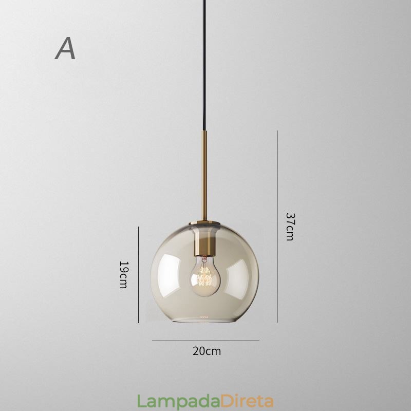 Luminária pendente de vidro com 3 luzes, luminária suspensa clássica para café