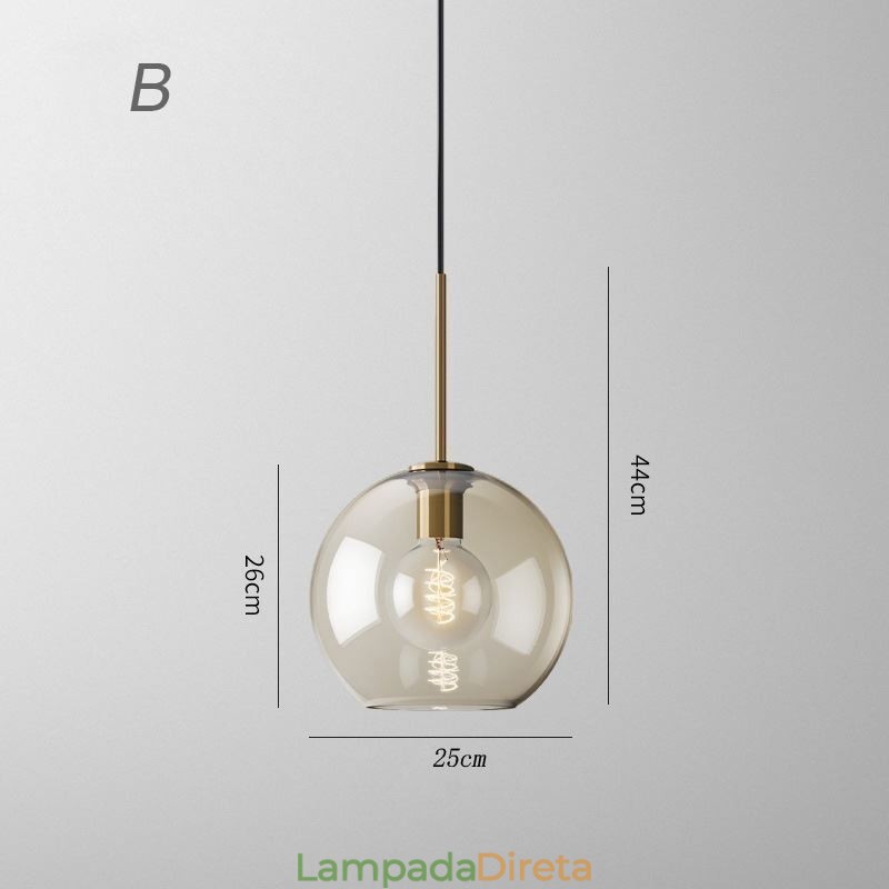 Luminária pendente de vidro com 3 luzes, luminária suspensa clássica para café
