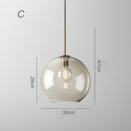 Luminária pendente de vidro com 3 luzes, luminária suspensa clássica para café