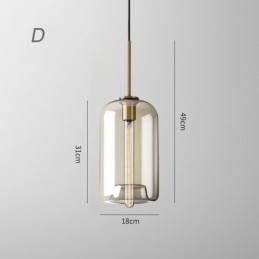 Luminária pendente de vidro com 3 luzes, luminária suspensa clássica para café