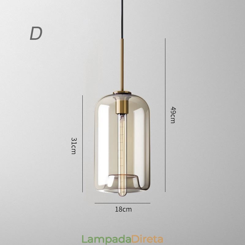 Luminária pendente de vidro com 3 luzes, luminária suspensa clássica para café