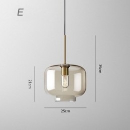 Luminária pendente de vidro com 3 luzes, luminária suspensa clássica para café