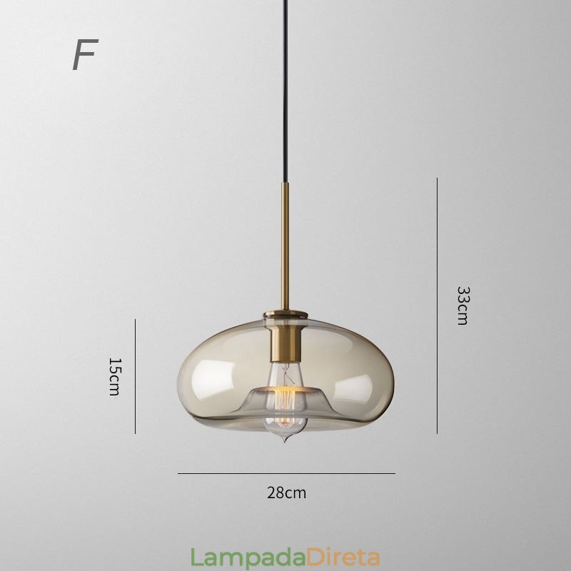 Luminária pendente de vidro com 3 luzes, luminária suspensa clássica para café