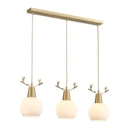 Luminária pendente de cobre simples e moderna com chifres