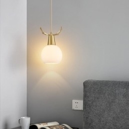 Luminária pendente de cobre simples e moderna com chifres