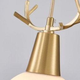 Luminária pendente de cobre simples e moderna com chifres