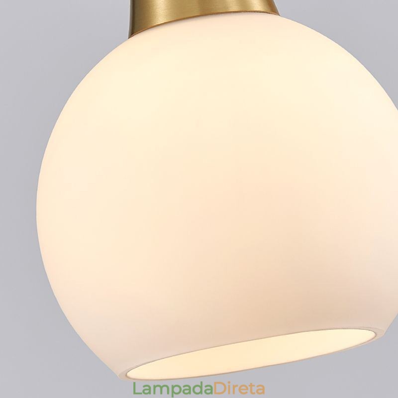 Luminária pendente de cobre simples e moderna com chifres