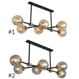 Luminária de teto de vidro moderna com 6 luzes Magic Bean