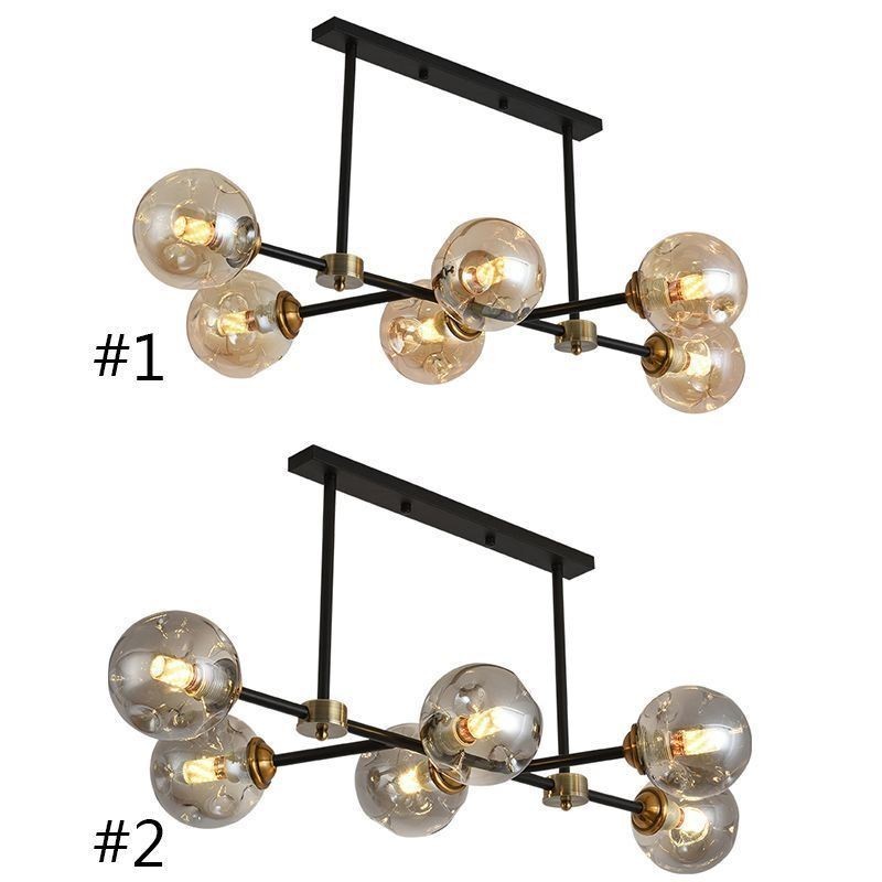 Luminária de teto de vidro moderna com 6 luzes Magic Bean