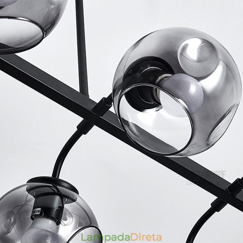 Luminária pendente Magic Bean Globo de vidro Iluminação