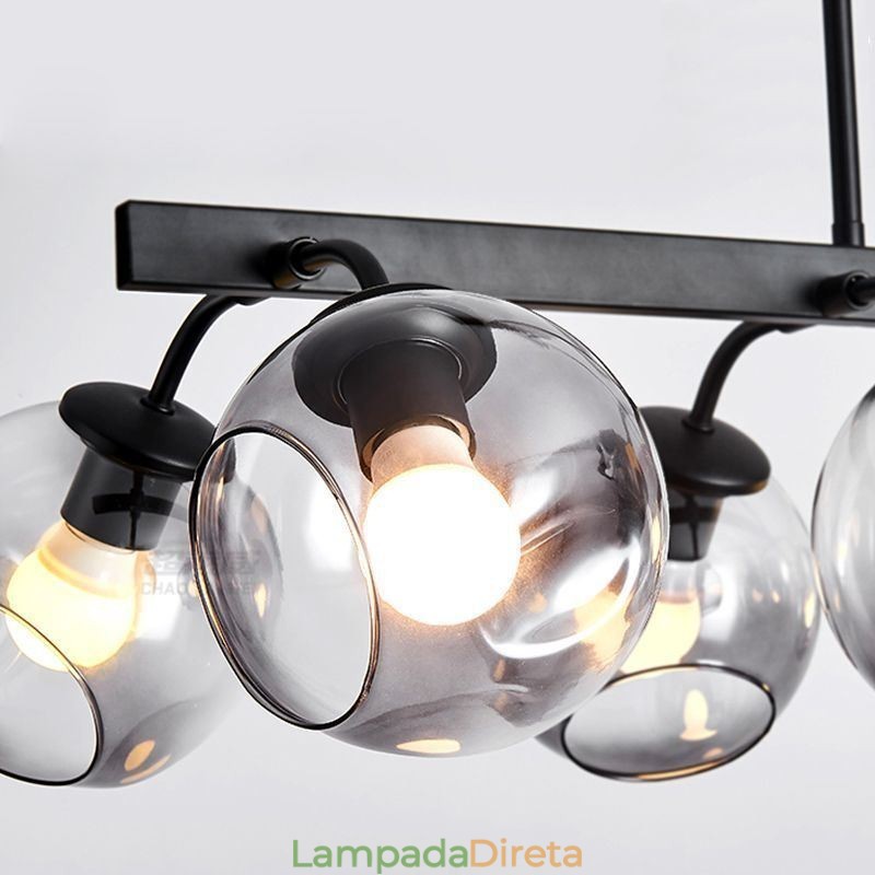 Luminária pendente Magic Bean Globo de vidro Iluminação