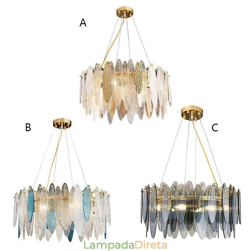 Luminária pendente contemporânea e elegante de vidro