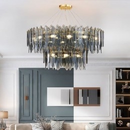 Moderno lustre redondo de vidro pendente elegante lustre de vidro