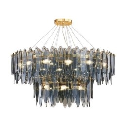 Moderno lustre redondo de vidro pendente elegante lustre de vidro