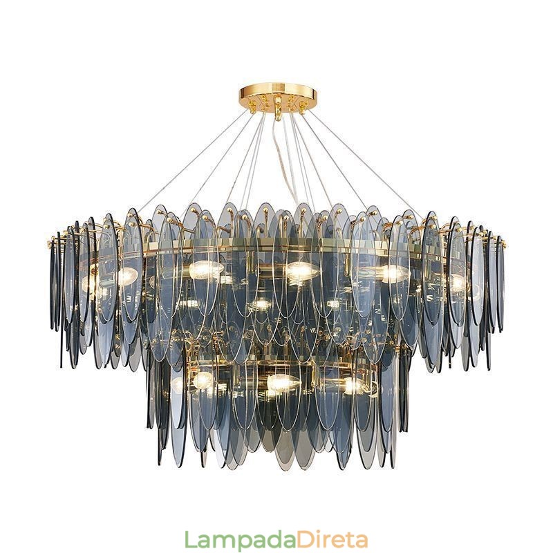 Moderno lustre redondo de vidro pendente elegante lustre de vidro