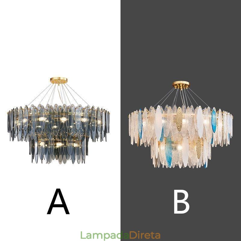 Moderno lustre redondo de vidro pendente elegante lustre de vidro