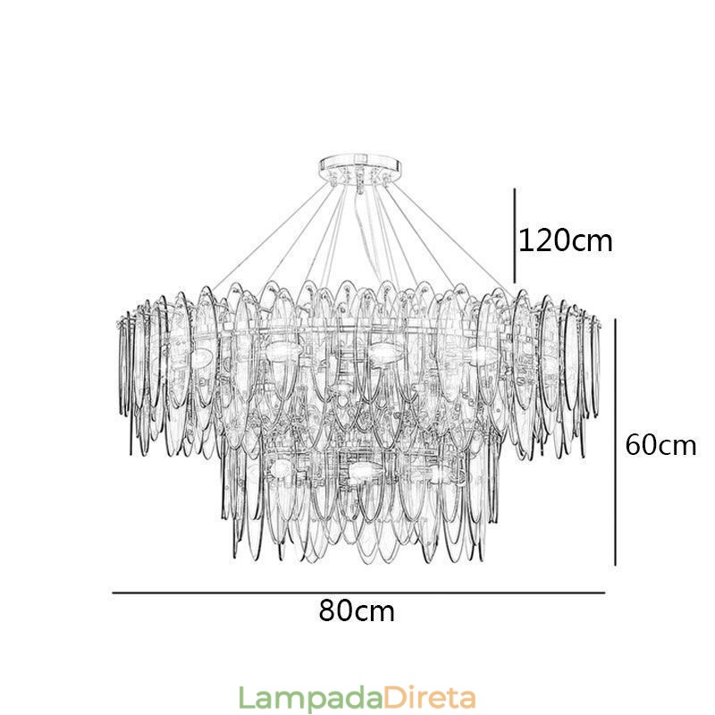 Moderno lustre redondo de vidro pendente elegante lustre de vidro