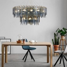 Moderno lustre redondo de vidro pendente elegante lustre de vidro