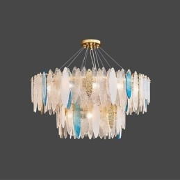 Moderno lustre redondo de vidro pendente elegante lustre de vidro