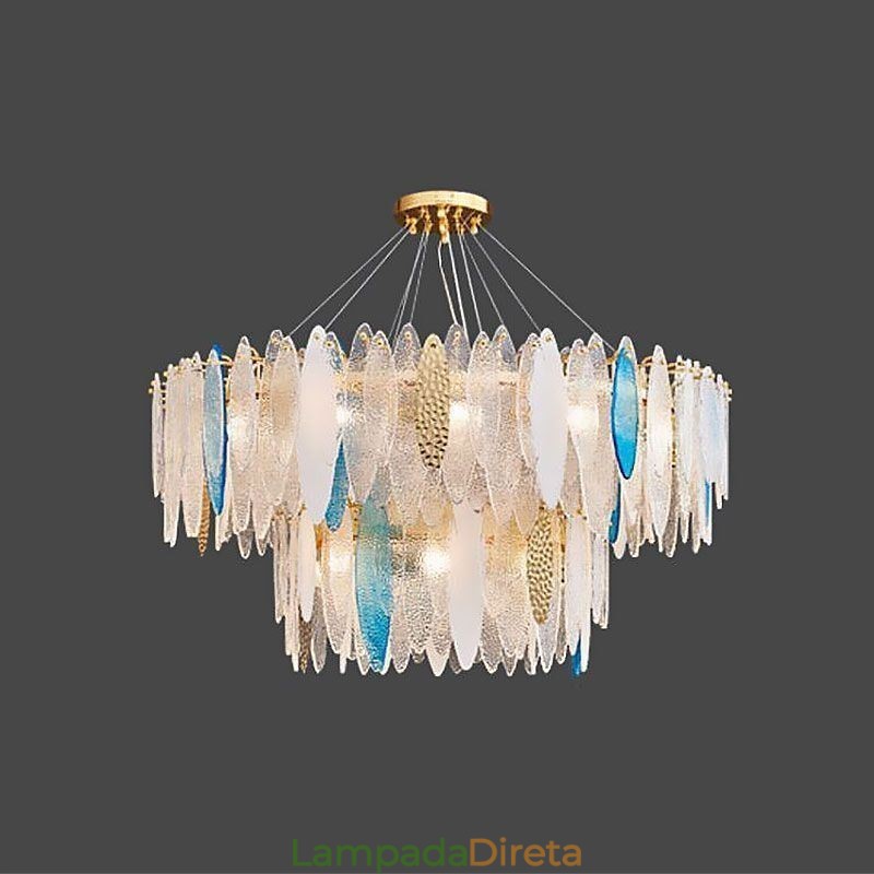 Moderno lustre redondo de vidro pendente elegante lustre de vidro